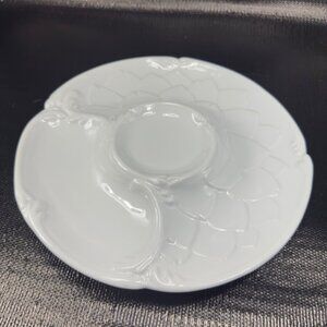 Williams Sonoma White Ceramic Covent Garden Artichoke Plate Dish Chip N Dip Tray